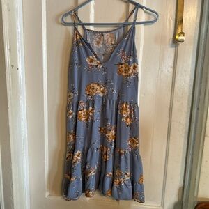 Xhilaration Blue Floral Mini Dress